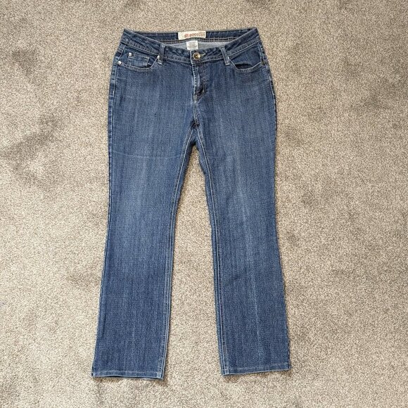 Women's FADED GLORY, Blue Denim, Below Waist, Stretch Bootcut Jeans; Size 4 - Picture 1 of 6